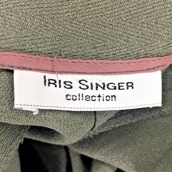 LADIES SLACKS BY IRIS SINGER Collection SIZE 8 ~~Green Herringbone Pattern - Picture 5 of 6
